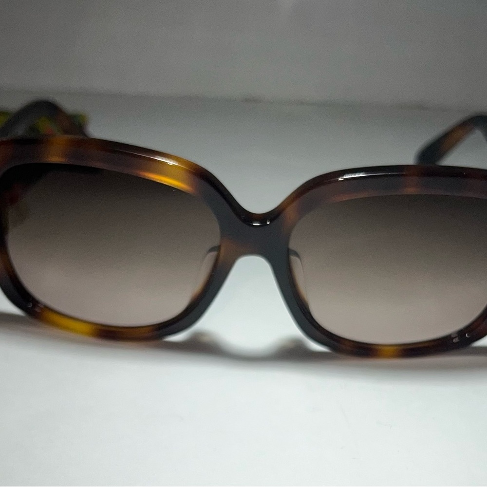 Christian Dior Vintage BrillianceF Crystal Studded Havana Square Sunglasses - Picture 2 of 7